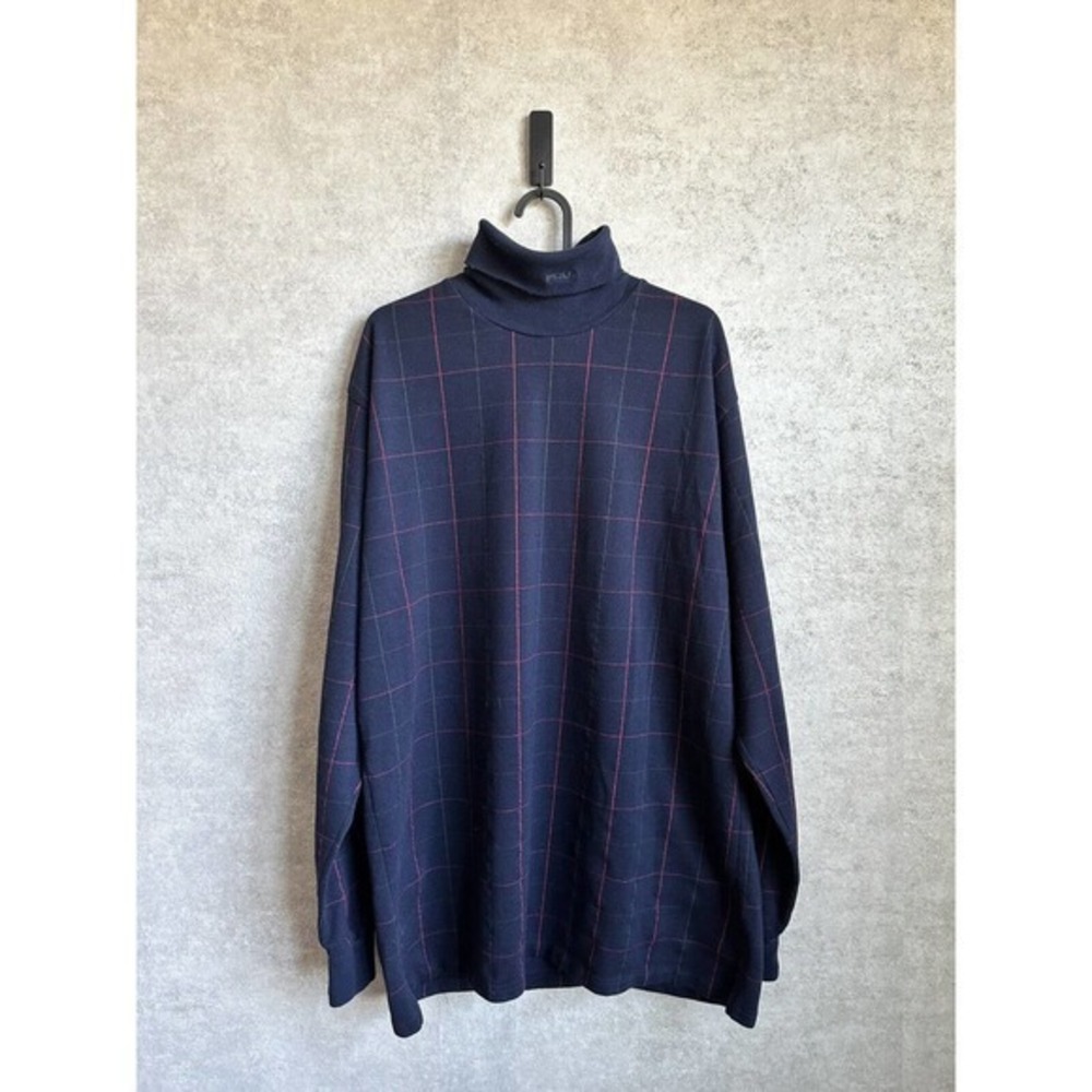 Vintage‎ 1990’s Polo by Ralph Lauren Grid Pattern Turtleneck Neck Logo Shirt